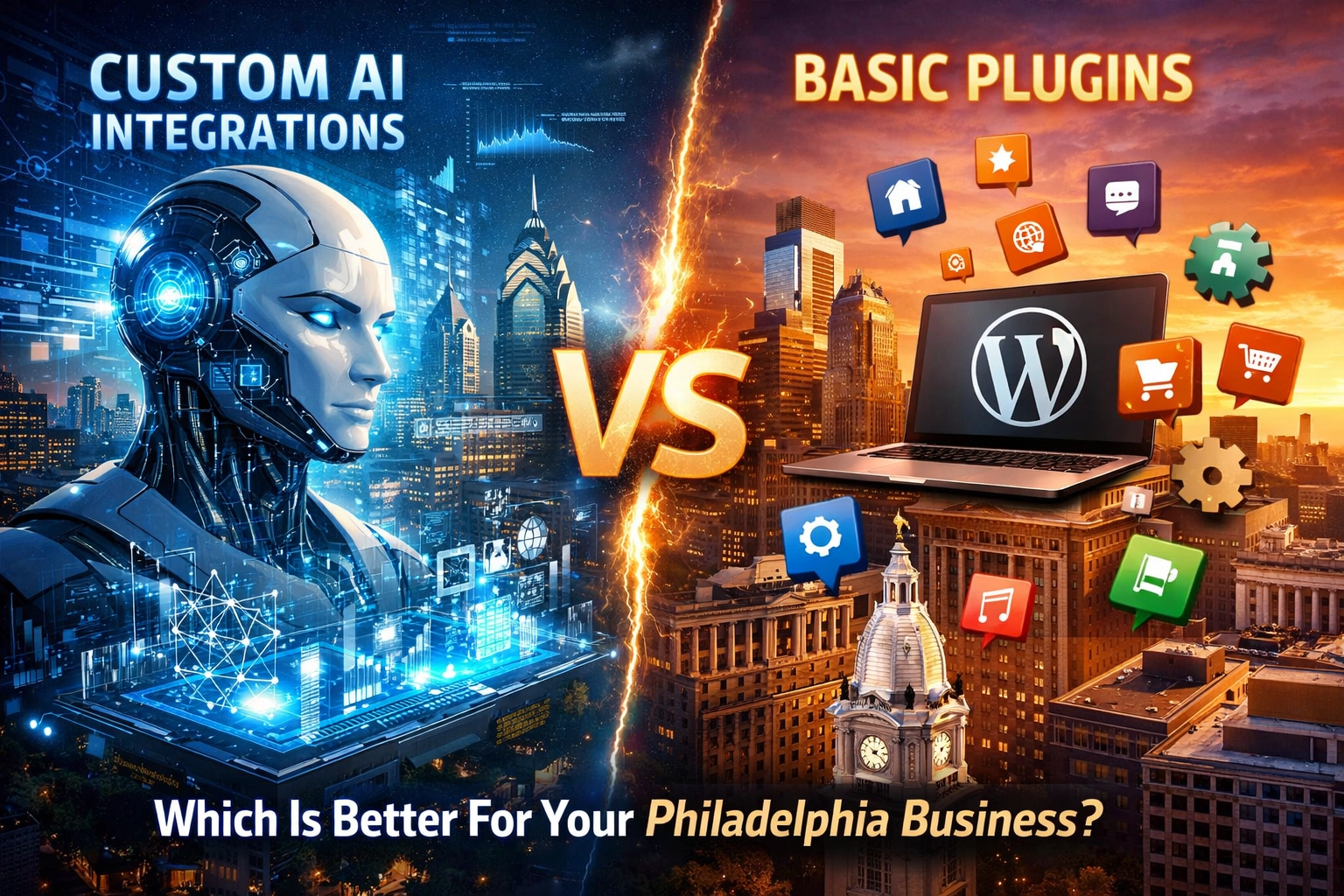 Custom AI vs WordPress plugins for Philadelphia businesses