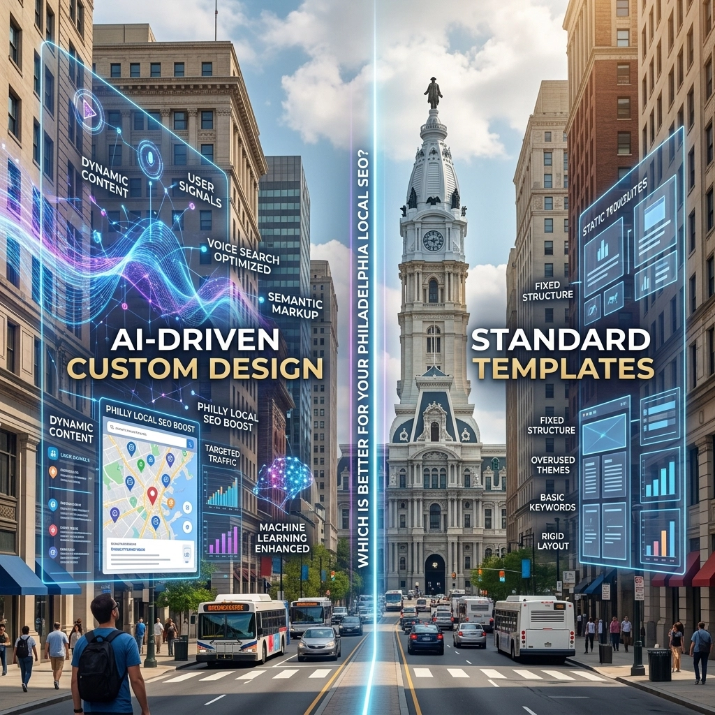 AI-driven web design versus standard templates in Philadelphia