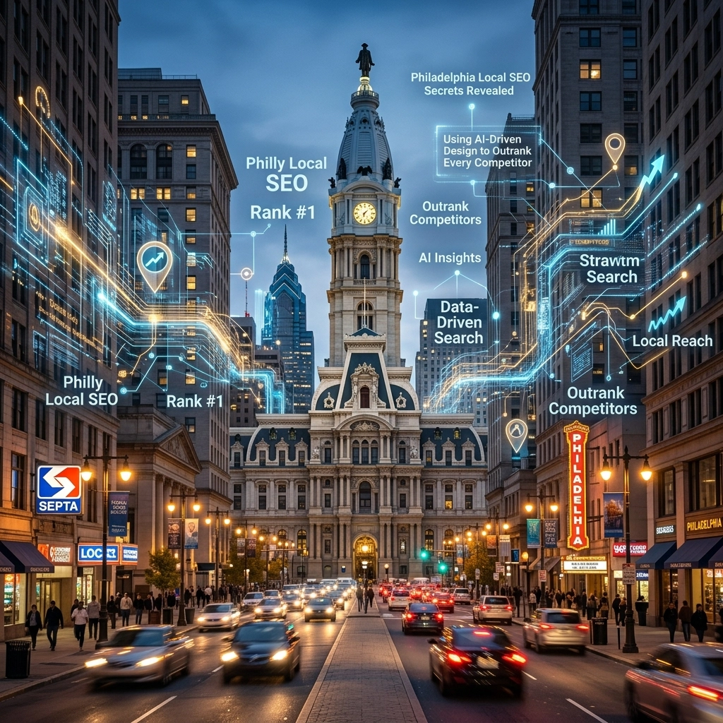 Philadelphia cityscape highlighting local SEO marketing concepts